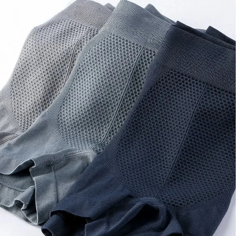 الرجال الملاكمين مرونة عالية سلس الرجال السروال العسل تنفس منتصف الخصر الذكور الملابس الداخلية لينة الرطوبة فتل سراويل #3
