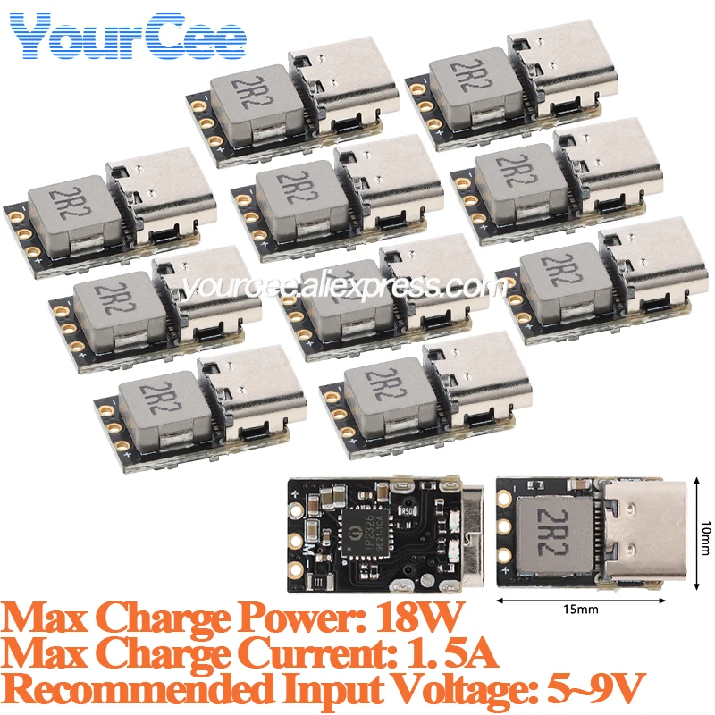 10 قطعة/1 قطعة 2S/3S دفعة صغيرة شحن سريع بطارية ليثيوم معادلة وحدة شاحن عالية الطاقة 18 واط 1.5A شحن سريع للغاية