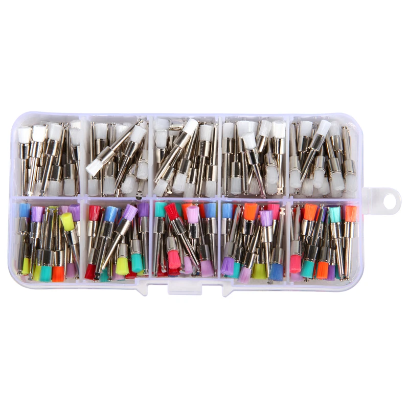 200Pcs/Pack Dental Polishing Brush Polisher Brushes Kits /Polish Cups Dentistry Teeth Latch Type Mixed Color