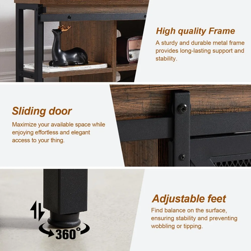 حامل ركن تلفزيون ريفي 55 مع وحدة تخزين ووسائط صناعية