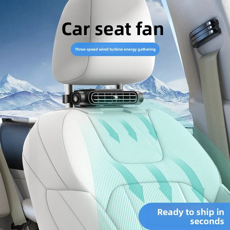 

USB Powered Car Rear Headrest Fan, Compact & Portable Bladeless Cooling Fan, 3 Adjustable Wind Speed for Auto Back Seat