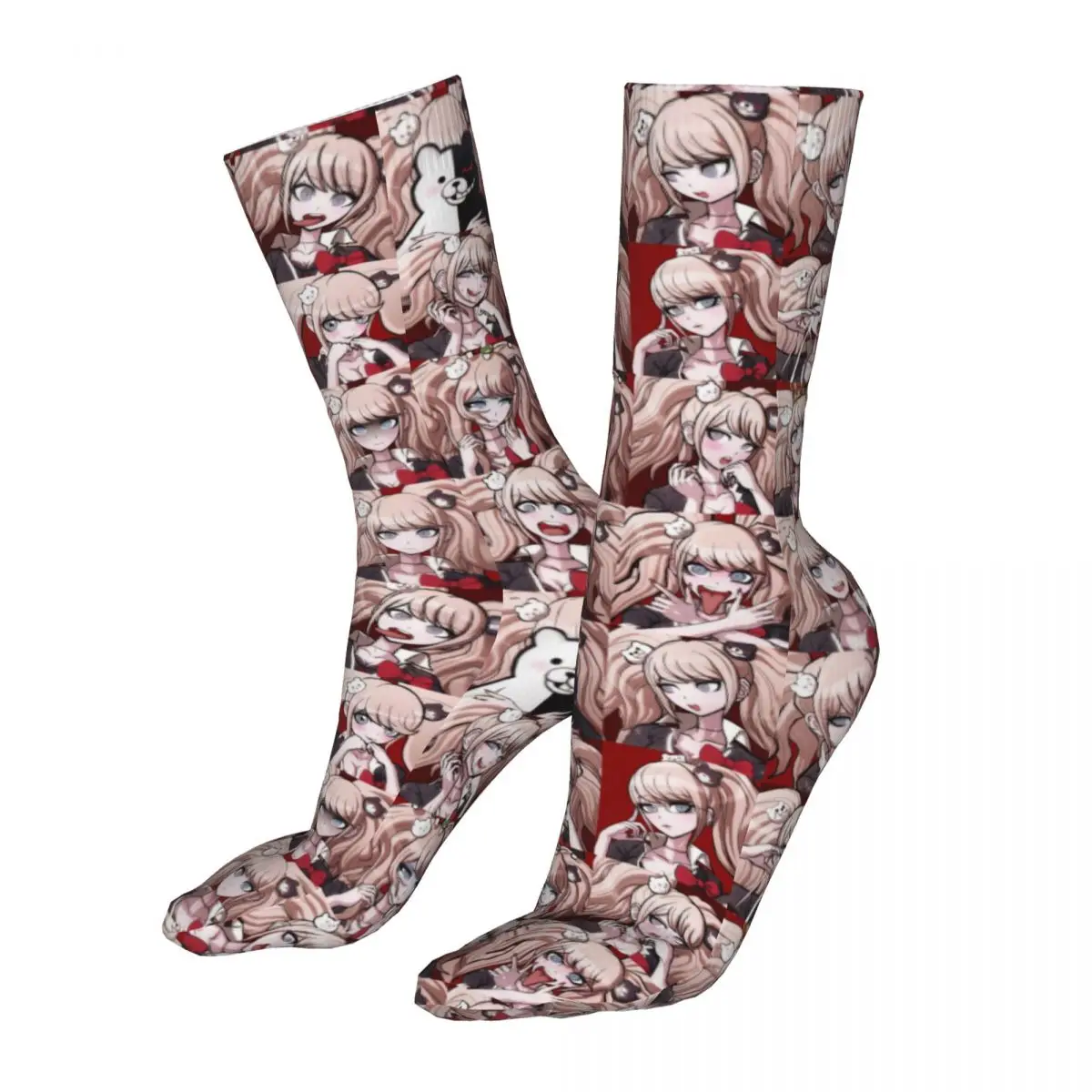 Fashion Socks Male Mens Women Novelty Junko Enoshima Socks Danganronpa Graphic Socks Spring Summer Autumn Winter