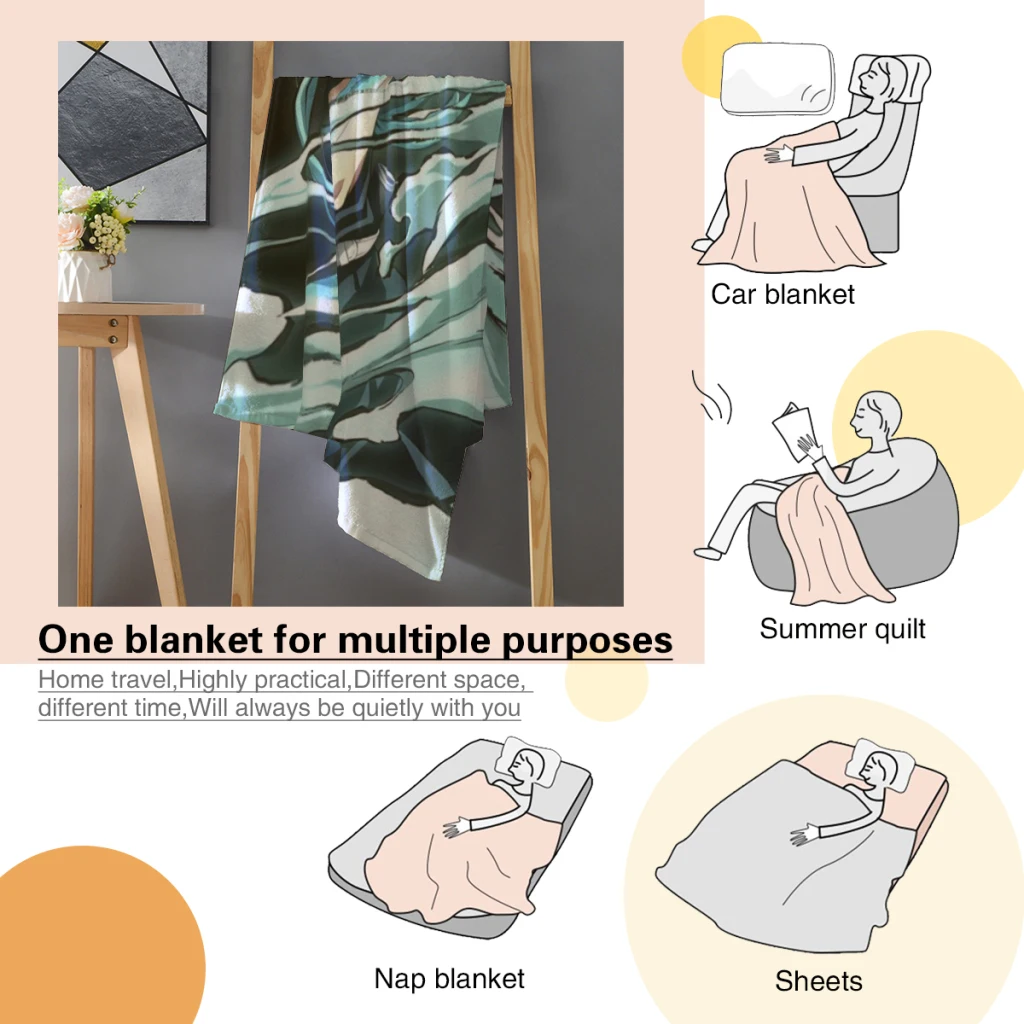 Muichiro Tokito - Demon Slayer Blanket Flange Textile Decor Portable Super Soft Throw Blankets for Home Office Plush Thin Quilt