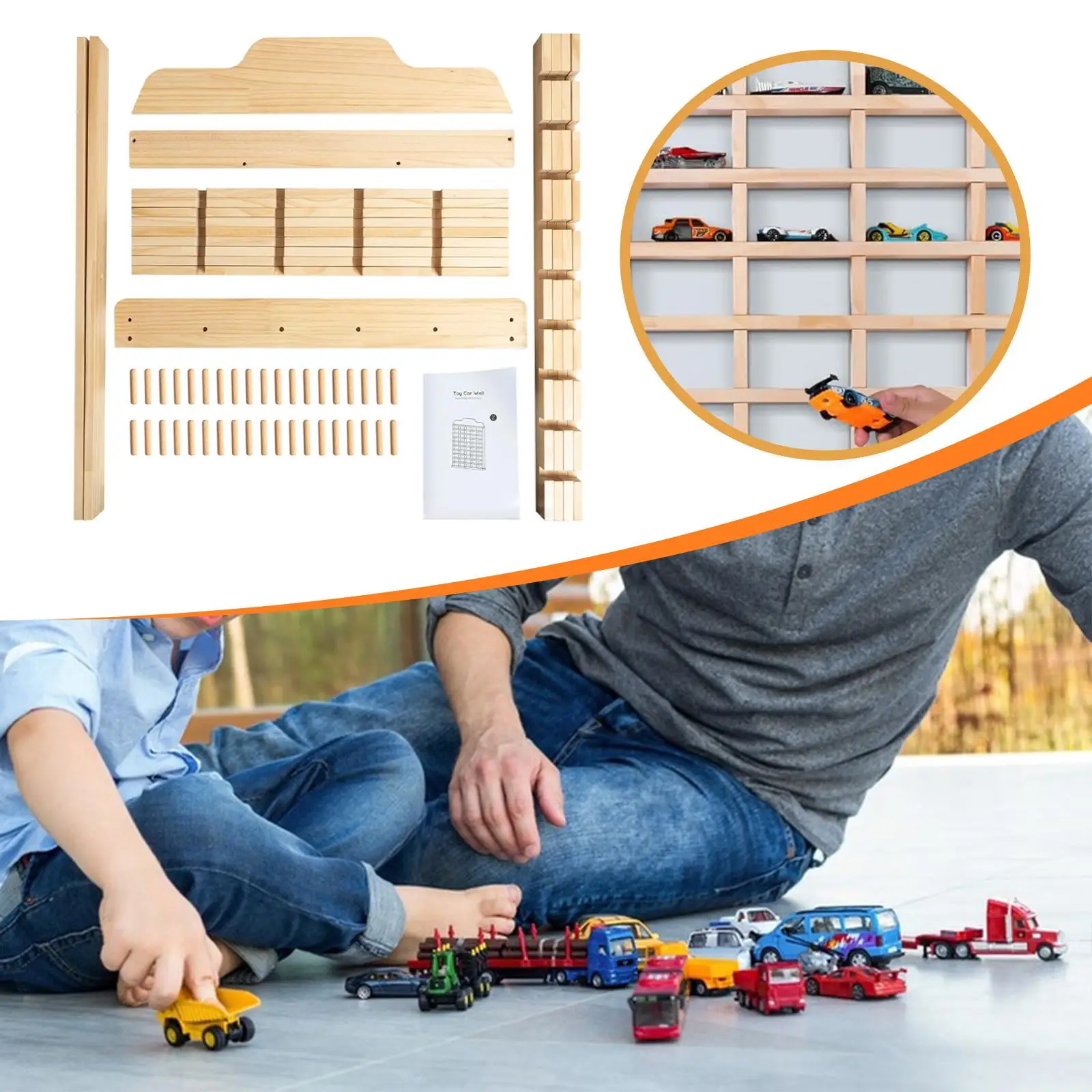 

1/64 Scale Car Storage Display Case Wood,Wall Mounted,Showcase,Display Shelf,Toy