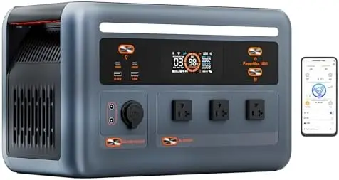 

OSCAL Solar Generator PowerMax 1800 SE, 1024Wh LiFePO4 Battery Generator with 3x1800W AC Outlets (3600W Surge), 800W AC