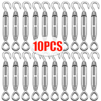 Stainless Steel Hook and Eye Tensioners Rope Cable Tension Set Adjustable Garden M4 M5 M6 M8 Wire Ropes Tensioner Locking Device