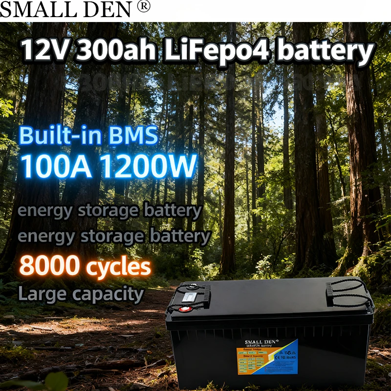 

12 В 300 Ач LiFePO4 литий-железо-фосфатный аккумулятор встроенный BMS для кемперов на колесах гольф-кара солнечное хранение большой емкости