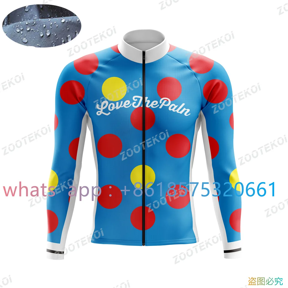 Love The Pain Waterproof Cycling Jacket Men Windproof Mtb Bike Jersey Bicycle Riding Running Snowboarding Coat 2023