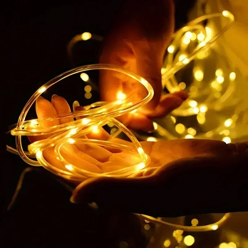 7m/12m 100LED Solar String Lights Outdoor Waterproof Garden Rope Lights with 8 Modes for Party Wedding Patio Holiday Decoration