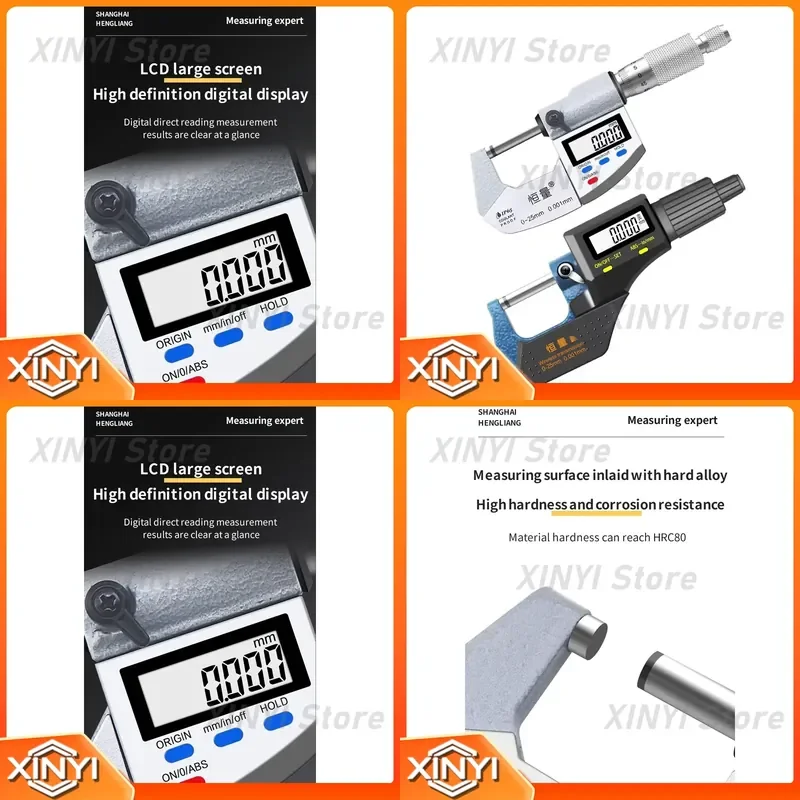 Digital Micrometer for Stainless Steel 0.001mm High-Precision IP65 Outside Diameter Micrometer