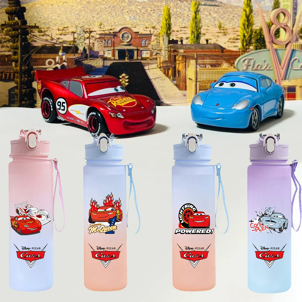 750ML Gradient Color Bottle Disney Pixar Cars Mcqueen Cartoon Outdoor Sports Large Capacity Drinking Water Lightning Mcqueen Toy