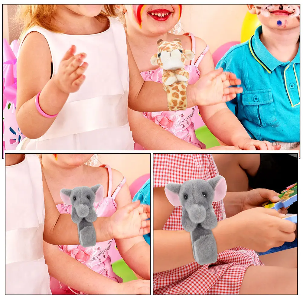 

2 шт. браслеты-слэпы с животным принтом, безопасные, не выцветающие, мягкие на ощупь, для детских праздников, наград в классе, семейных подарков, с застежкой-защелкой