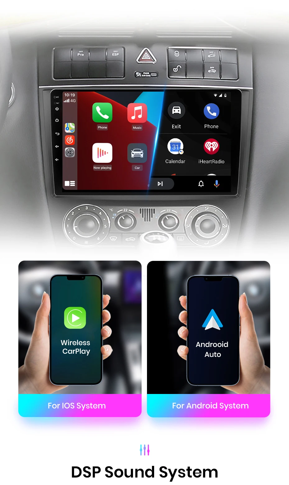 Junsun carplay android auto autoradio für benz c klasse w203 2005 2006-2009 gps intelligente systeme tereo multimedia autoradio – Detail 10
