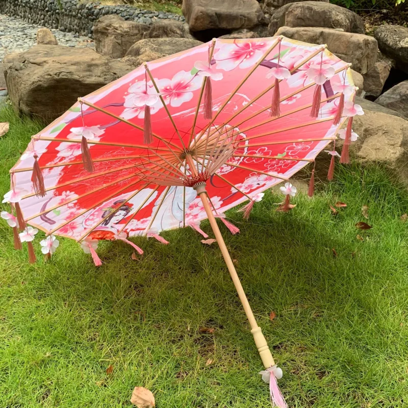 

Chinese Oil Paper Decorative Umbrella Petal Craft Tassel Sun Shade for Dance Show Photography Props Home Decor