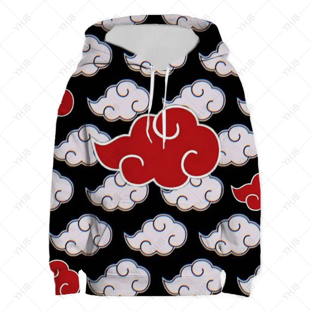 Akatsuki Boys Girls Hoodies Naruto Shippuden Men's Hoodies 3D Print Anime Pullover Oversized Men's Hoodies MINISO Men's Clothing