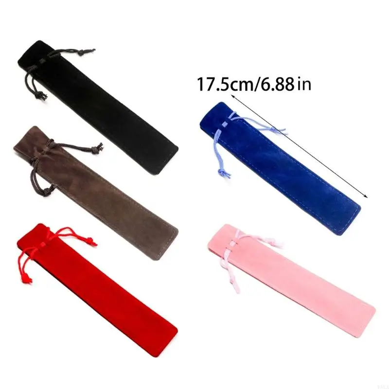 Y5LA 1 mảnh túi dây rút Pouches Màu rắn đơn Ballpoint Pen Túi Case Sleeve Holding Sinh viên Túi bút chì