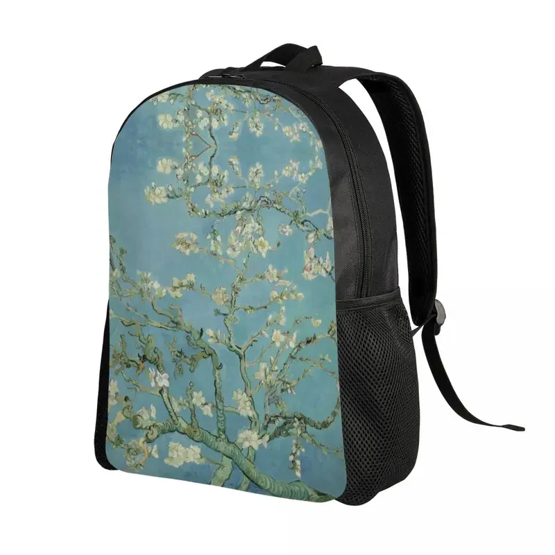 Mochila personalizada con flores de almendra de Vincent Van Gogh para hombre y mujer, bolsa para ordenador portátil, para escuela, estudiante universitario, bolsa de pintura de flores