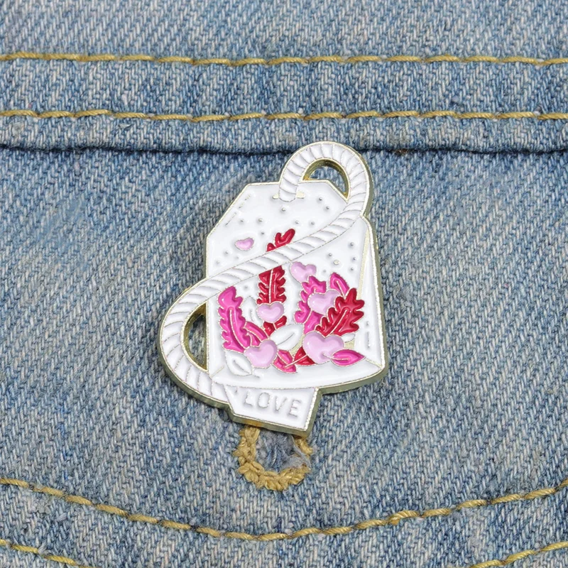 Love Potion Tea Love Brew Herbal Enamel Pins Custom Backpack Clothes Lapel Badges Cartoon Hard Enamel Jewelry for Kids Friends