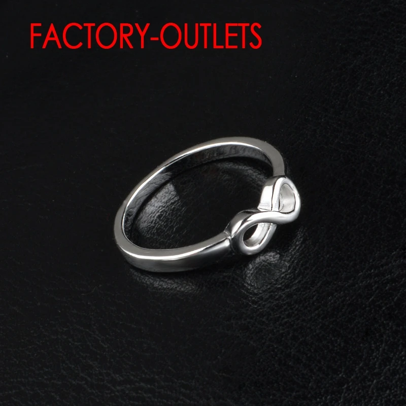 Genuine 925 Sterling Silver Infinity Ring Romantic Symbol Fashion Jewelry Best Gifts For Women Girls Wedding Engagement