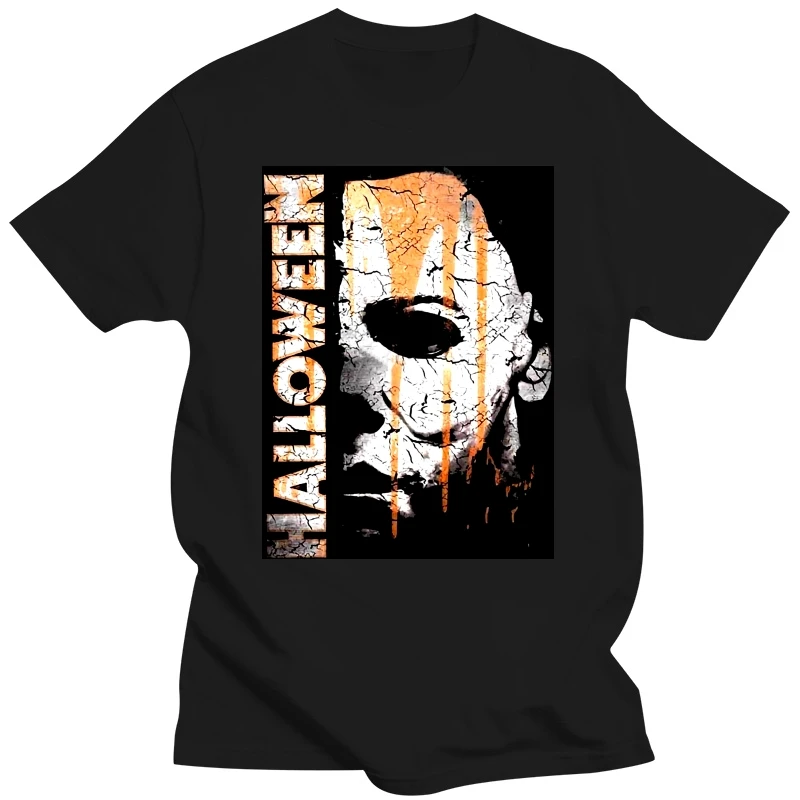 Nuovo Carino Halloween Michael Myers Mask E Gocce T Camicia Scary Movie Horror Design Men T Shirt Hipster Black Tops