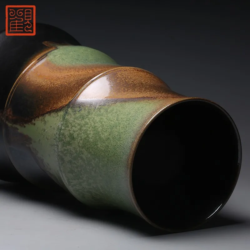 Guanfu Museum Bamboo Flower Arrangement in the Mountains and Rivers Color Glaze Landscape Ink Flower Arrangement Jingdezhen Cera