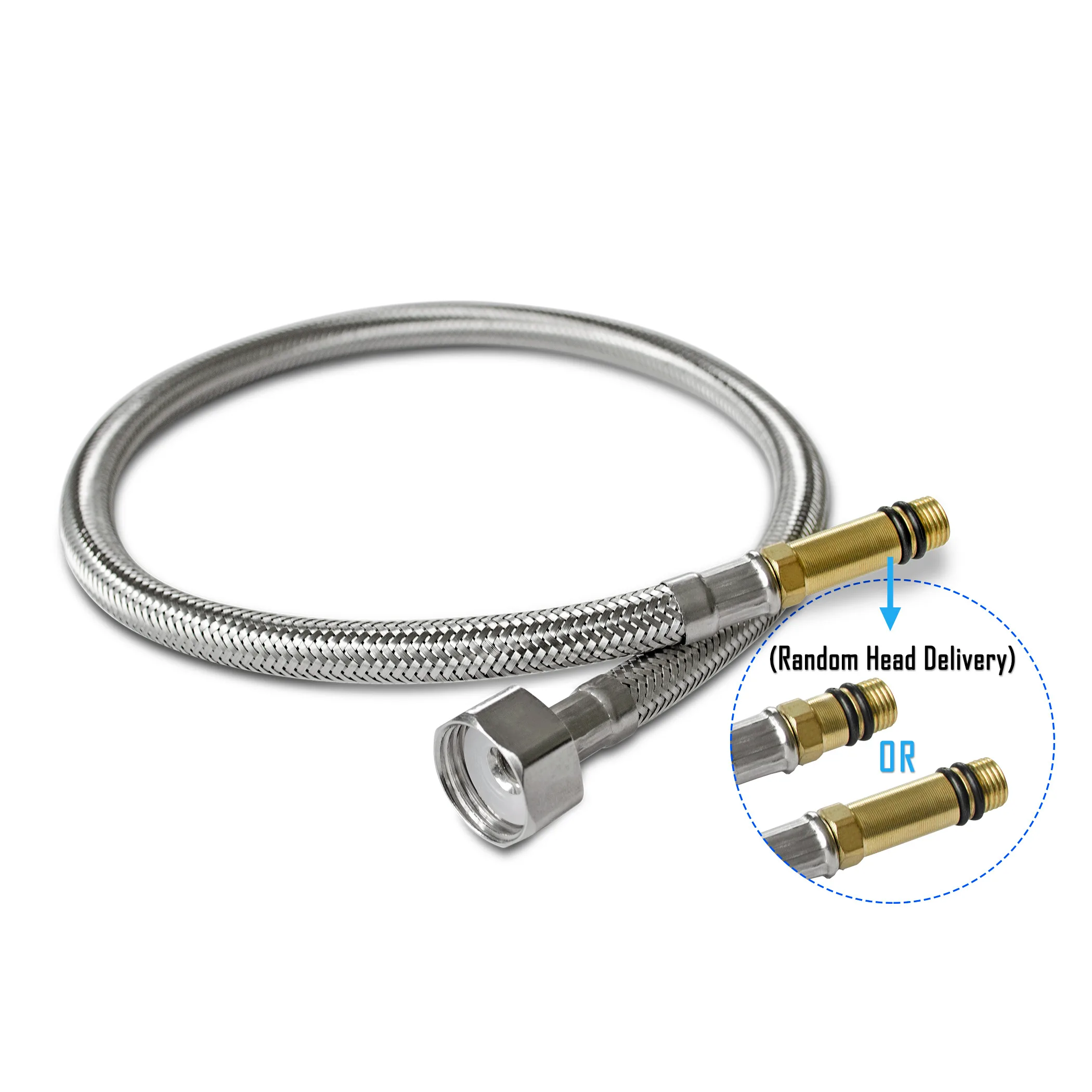 

G1/2 Female x M10 Male Connector Braided Stainless Steel Flexible Water Line Inlet Pipe Plumbing Hoses for Bathroom Kitchen