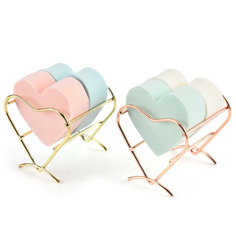 Cute Metal Makeup Puff Rack Mini Drying Hanger Beauty Cosmetic Powder Puff Blender Home Storage Rack Sponge Drying Stand Holder