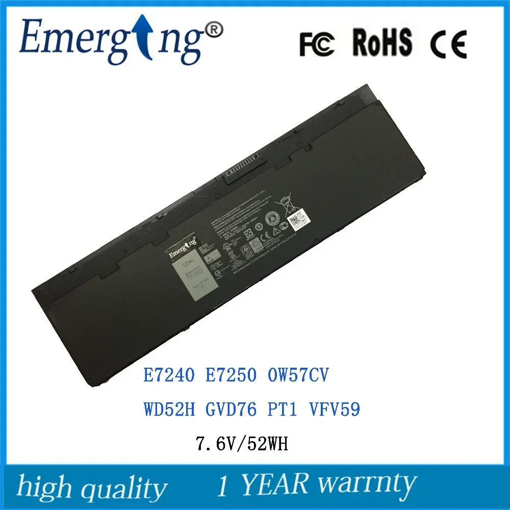 

Оригинальный аккумулятор VFV59 7,6 В, 52 Втч для DELL Latitude 12 7000 серии E7240 E7250 0W57CV WD52H GVD76 PT1