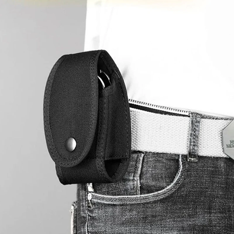 

1pc Tactial Bag Handcuff Pouch Cuff Holder Police Security Law Enforcement Handcuff Case Belt Loop Pouch Key Chain Ring