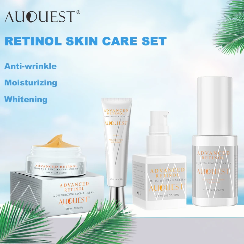 AUQUEST Retinol Skin Care Set Whitening Cream Anti-Wrinkle Aging Moisturizing for Drak Dark Skin Skincare Facial Products Kits