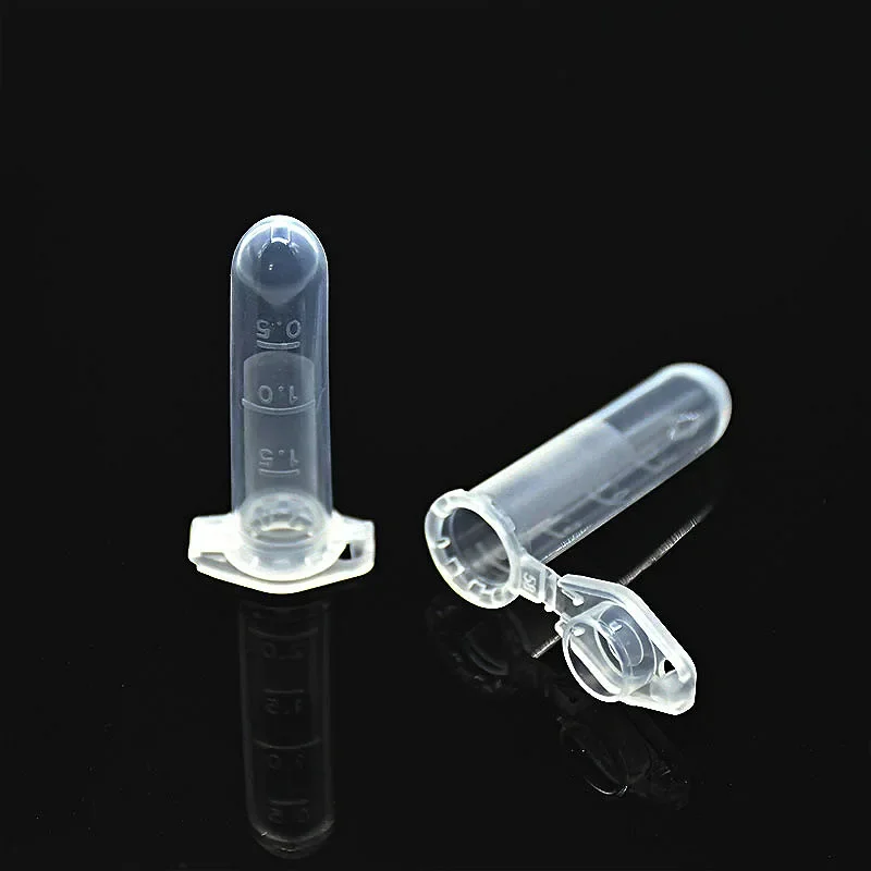 Centrifuge Tube 2 ml Laboratory Centrifugal Tube Plastic Clear EP PCR Tube  Locked Cover Bottom Round With Scale 500 EA