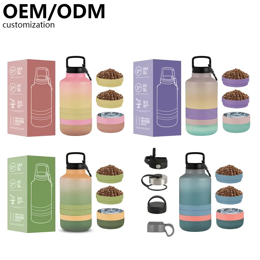 Customised High Quality Modern Stainless Steel Dog Water Bottle for Outdoor Use Eco-Friendly 1.2L Capacity