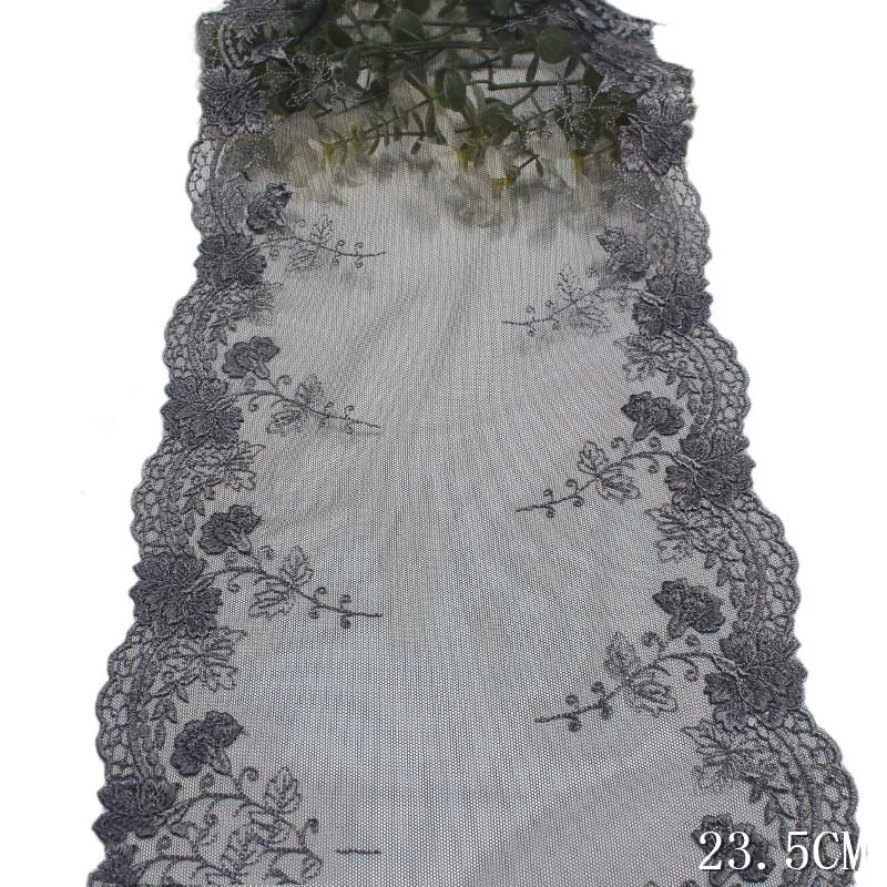 

30Yards Black Mesh Tulle Embroidery Lace Trim For Skirt Hem Clothes Sewing Material DIY Apparel Dress Fabric