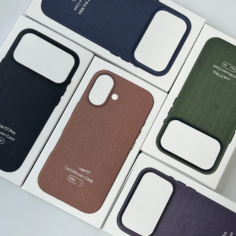 حافظة TechWoven لهاتف iPhone 17 Pro Max حافظة منسوجة مغناطيسية لهاتف Apple 17 Air غطاء حماية فاخر.