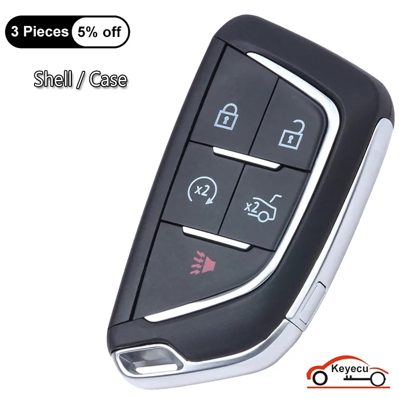 KEYECU 5 Buttons Case for Cadillac CT4 CT5 2020 2021 2022 Auto Smart Remote Control Key Shell Cover Fob FCC ID: YG0G20TB1