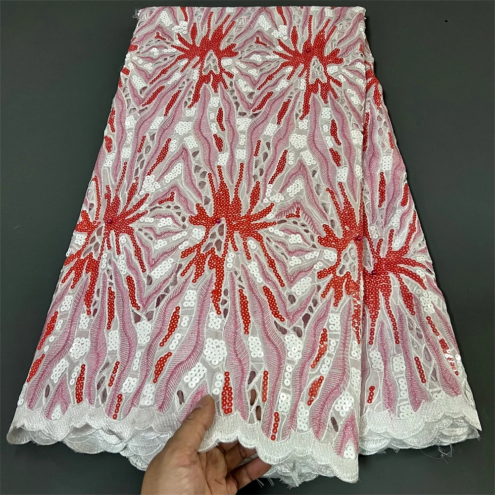 

African Nigerian Tulle Lace Fabric, Organza Embroidery, Guipure Party Gown Dress, Brocade Jacquard, High Quality, 5Yard, PS0016