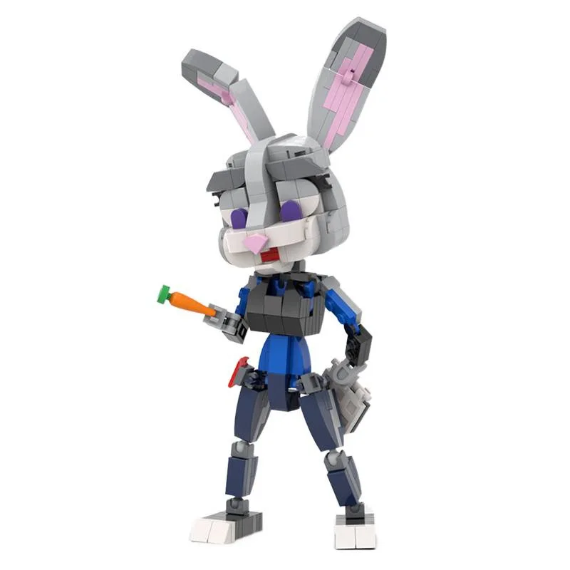 Modello di coniglio Building Blocks Ufficiale di animali Serie di film anime Giocattolo da collezione Ornamento per regali di Natale per bambini