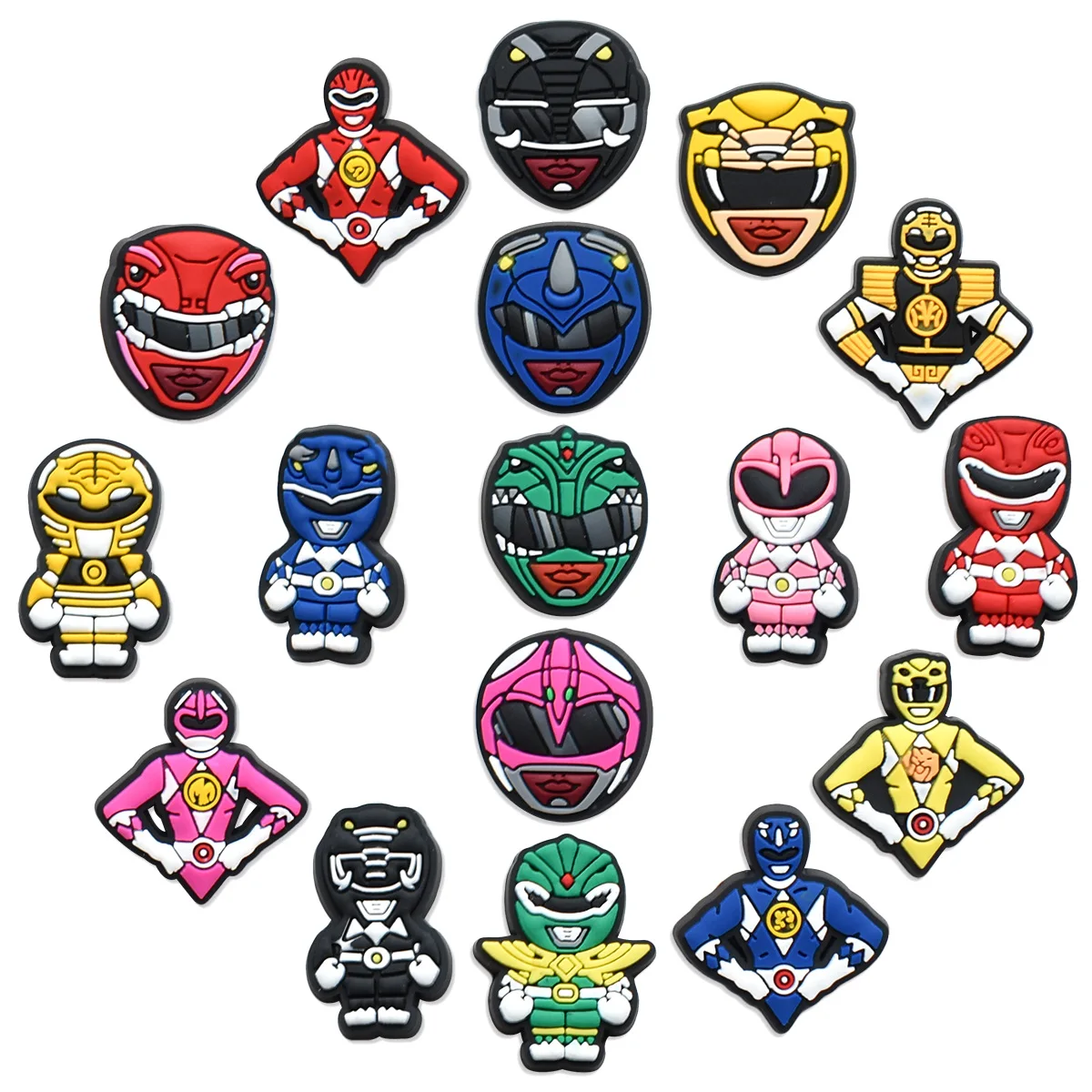 17Pcs Set Mask Superhero Team Rubber Shoe Charms For Slides Sandals DIY Custom Accessories Decoration Charms For Shoe