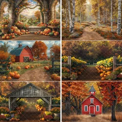 Autumn Farm Backdrops Kids Adult Photography Child Family Photocall Decors Backgrounds Forest Trail Photo Studio Props