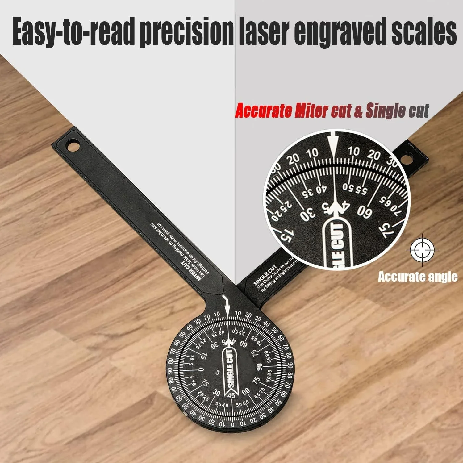 New Miter Saw Protractor Aluminum Angle Finder Woodworking Angle Gauge for Carpenters/Renovation Work/Metal/All Building Trades