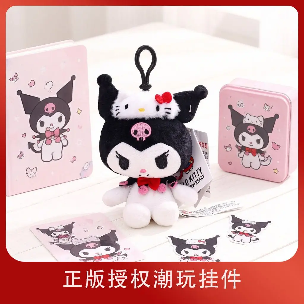 

Genuine Sanrio Kuromi Soft Stuffed Toy, Adorable Cinnamoroll Bag Charm Pendant, Sweet Backpack Hanging Ornament Key Decor Gift