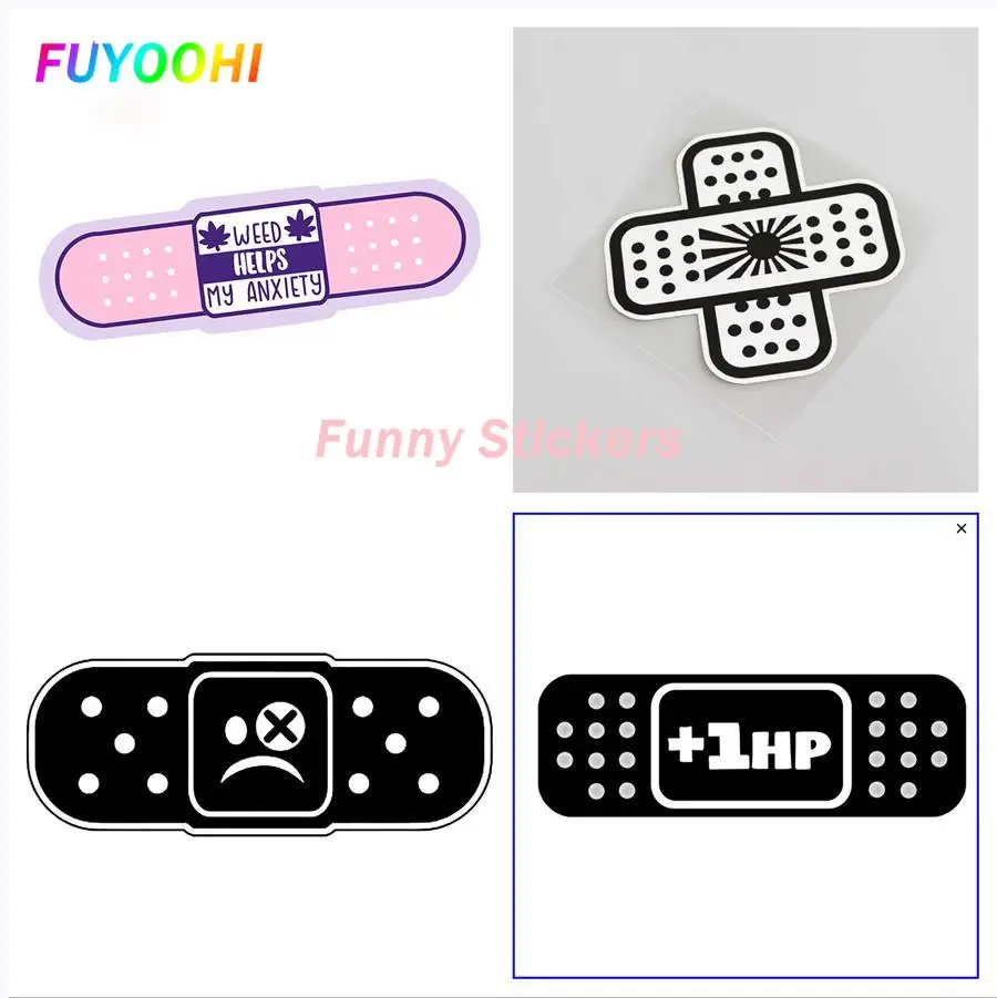 FUYOOHI Play Stickers Creative Tape Band Aid Car Sticker Cover Scratch Vinyl Decal AUTO Accessories for Bumper Window Laptop