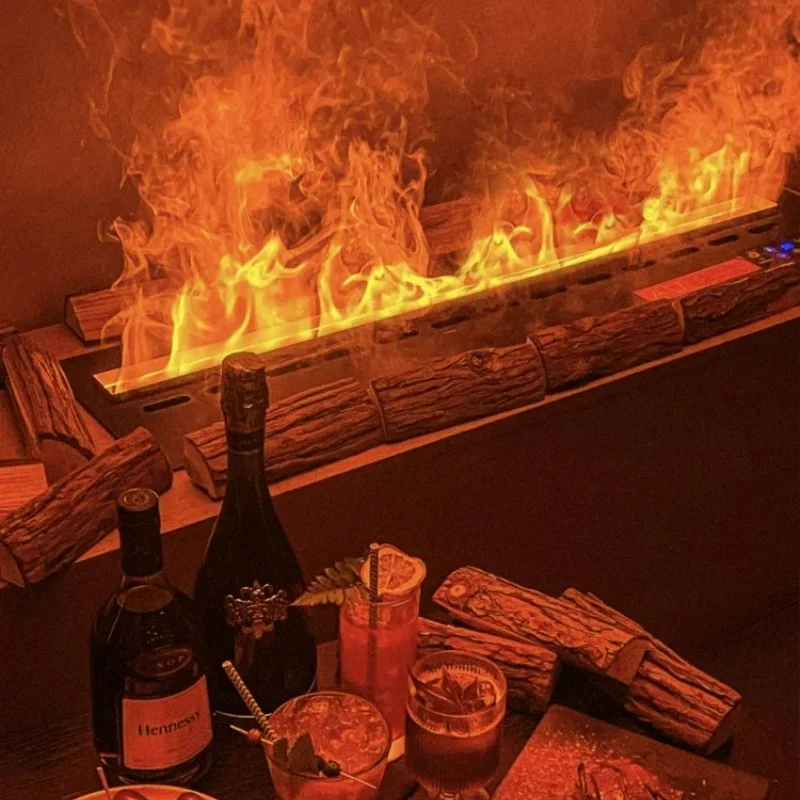 

Smart Home 3D Electric Fireplace with WOODS Cracking Sound Chimenea Electrica Empotrable Fireplaces Eco-Friendly APP-Controlled