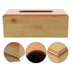 Solid Wood Paper Box Napkin Container Case Automotive Holder Desktop Tissue Towel