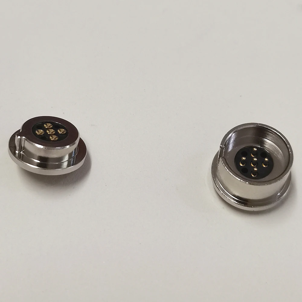 1 Pair Male Female 5P Magnetic Circular Connector 5Pin Panel Mount Socket Magnetic Suction Connector DC Power Jack With Notch