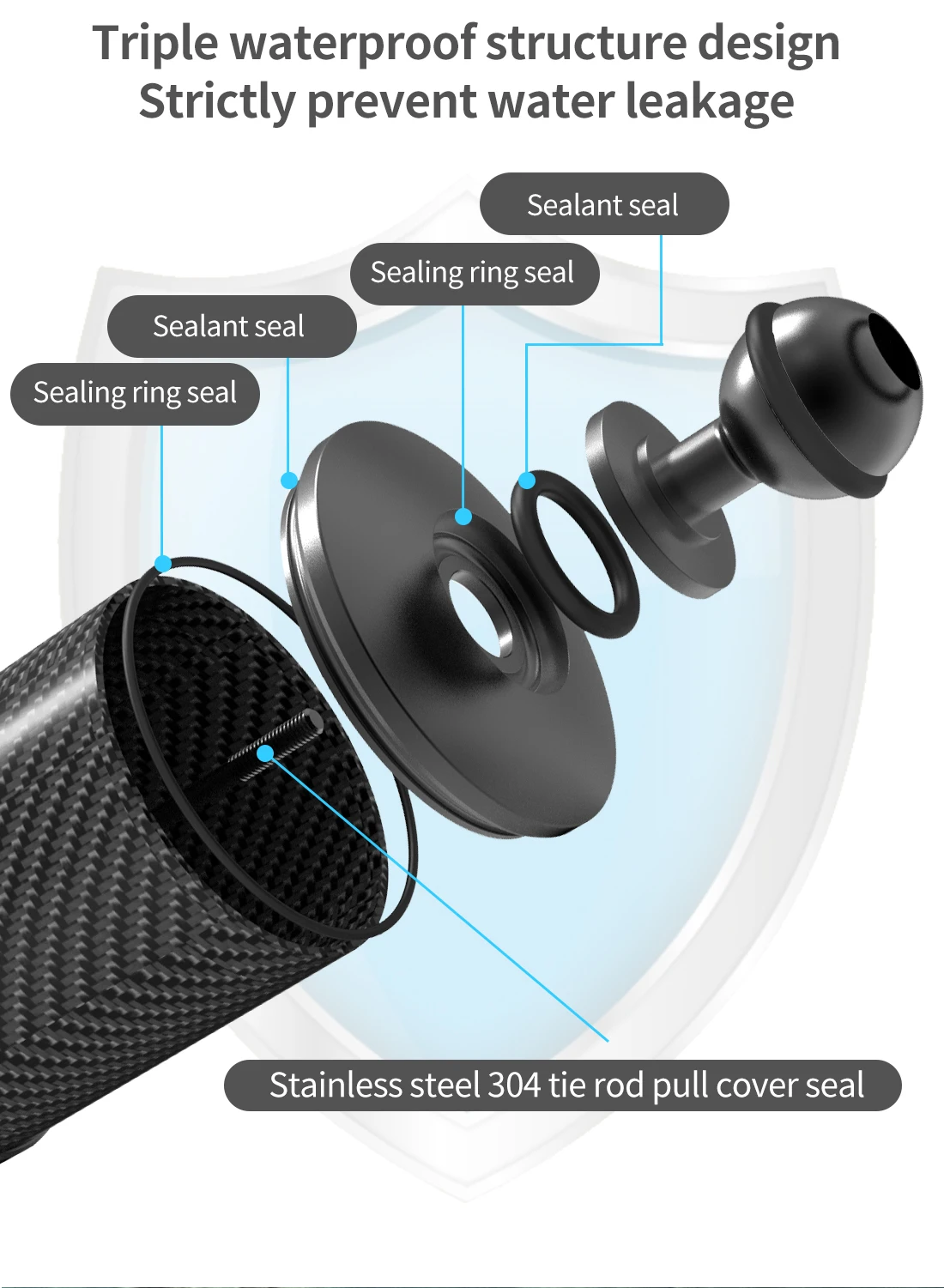 Verbesserter Tauch-Auftriebsarm, Dual-Kugelkopf, D60 mm, schwimmender Arm, Tauchtablett-Verlängerungshalterung für Gopro 11 Insta360 X3 SLR-Kamera – Detail 5