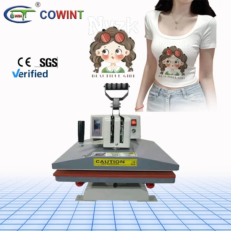 Cowint 38x38 cm New Arrival Electric Automatic Sublimation Heat Press Machine for DTF Printing