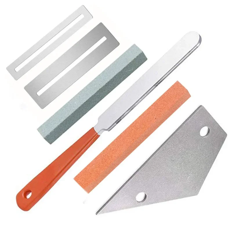 Guitar Electric Bass Leveling Ruler Spacer Polished Stone Fret File 6-piece Set