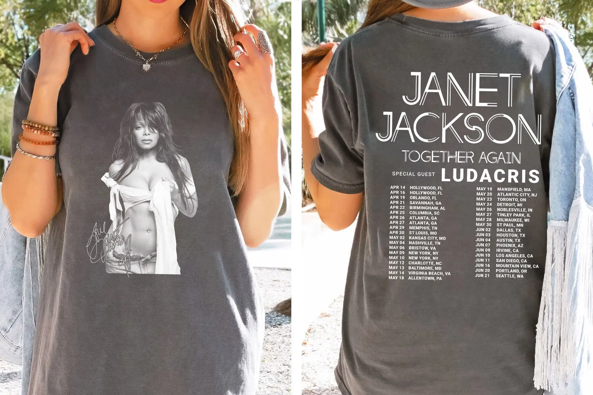 Together Again Ludacris Tour 2023 Janet Jackson Shirt Tracklist T Music Rock Band Retro For Fans