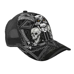 Mesh Baseball Cap Men Women Skull And Ornate Christian Cross Dad Hat Unisex Hip Hop Hat Outdoor Hat Gorras